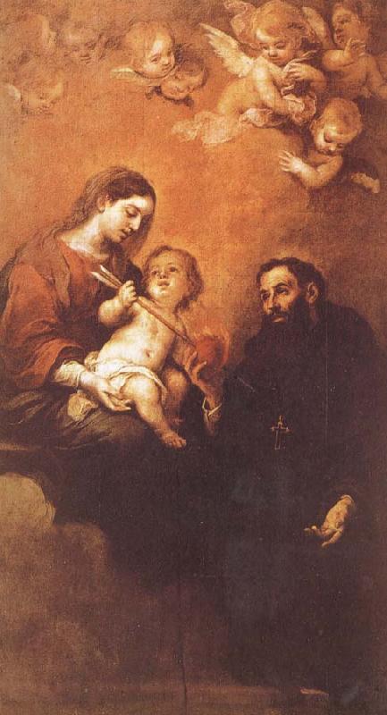 Bartolome Esteban Murillo St. Augustine and Our Lady and Son oil painting picture